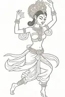 dancing apsara dance in khmer tattoo design idea