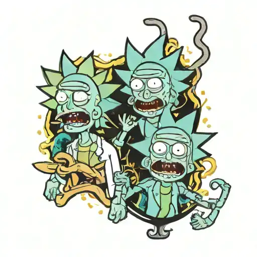 rick n morty tattoo design idea