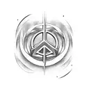 Peace Symbol made out of the Phrase "Even though I walk through the valley of the shadow of death, I fear no evil, for Y tattoo design idea