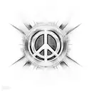 Peace Symbol made out of the Phrase "Even though I walk through the valley of the shadow of death, I fear no evil, for Y tattoo design idea