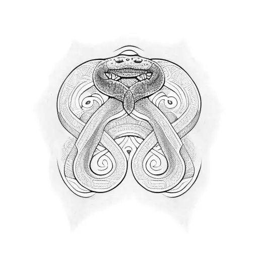 two headed snake tattoo design idea