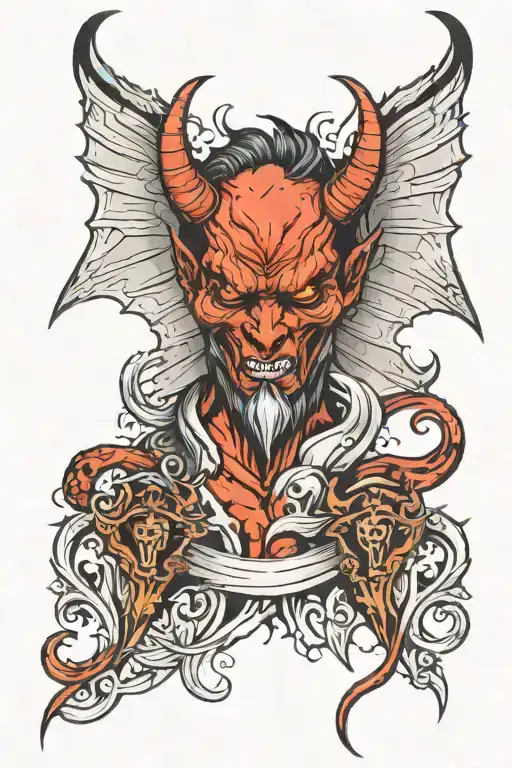 devil wings tattoo design idea