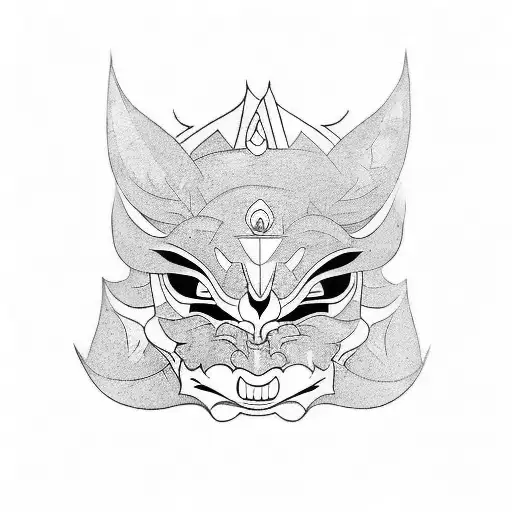 Hannya mask tattoo design idea