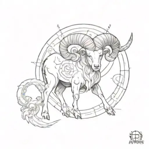 aries horoscope and pokeball combined   tattoo design idea