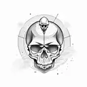 SKULL WITH ROCKET GOING THROUGH IT tattoo design idea