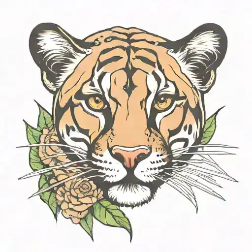 florida panther thigh tattoo design idea