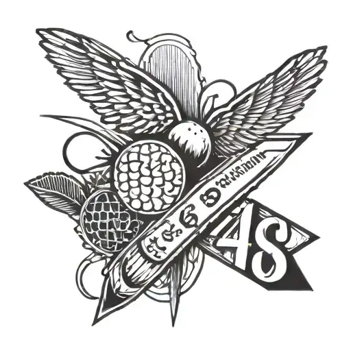 tattoo including words "46" and "badminton"  tattoo design idea