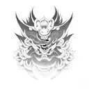 A fusion of traditional Japanese art and Buichi Terasawa's manga style tattoo design idea