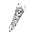 a woman with a skull and crossbones tattoo design idea