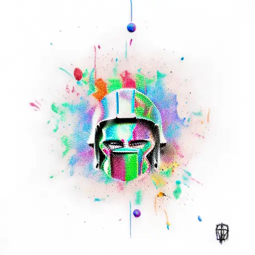 spartan in rain tattoo design idea