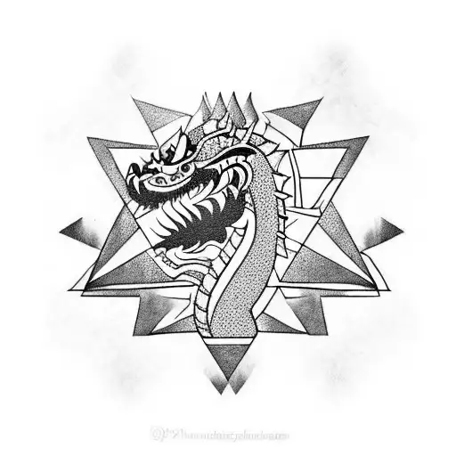 Aztec dragon on Aztec pyramid tattoo design idea