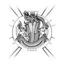 Aztec dragon on Aztec pyramid tattoo design idea