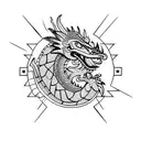 Aztec dragon on Aztec pyramid tattoo design idea