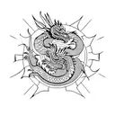 Aztec dragon on Aztec pyramid tattoo design idea