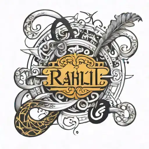 rahul written in infinity loop tattoo design idea