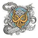 rahul written in infinity loop tattoo design idea