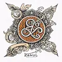 rahul written in infinity loop tattoo design idea
