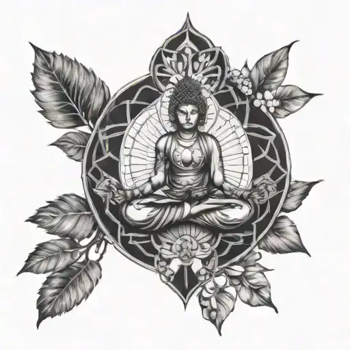 meditation centered equanimity tattoo design idea
