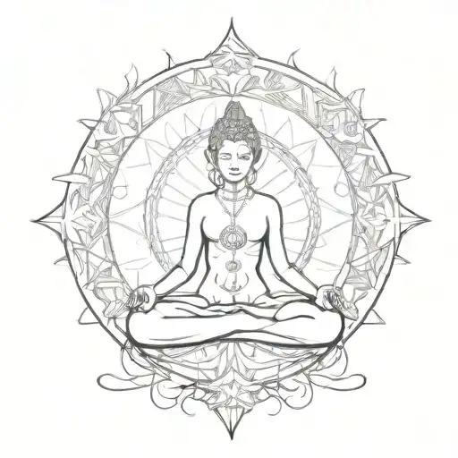 meditation centered equanimity tattoo design idea