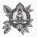 meditation centered equanimity tattoo design idea