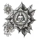 meditation centered equanimity tattoo design idea