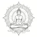 meditation centered equanimity tattoo design idea