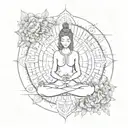 meditation centered equanimity tattoo design idea