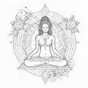 meditation centered equanimity tattoo design idea