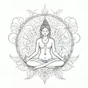 meditation centered equanimity tattoo design idea