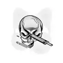 skull with gun tattoo design idea