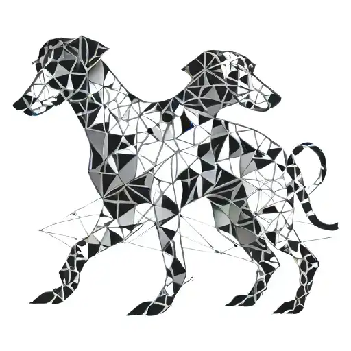 whippet silhouette tattoo design idea
