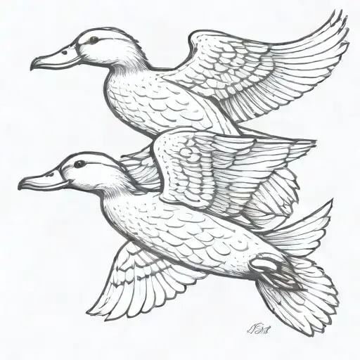 3 ducks flying tattoo design idea