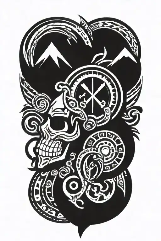 western style illustration symbolizing personal growth tattoo design idea