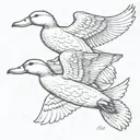 3 ducks flying tattoo design idea