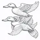 3 ducks flying tattoo design idea