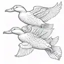 3 ducks flying tattoo design idea