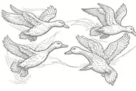 3 ducks flying tattoo design idea