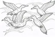 3 ducks flying tattoo design idea