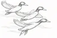 3 ducks flying away tattoo design idea
