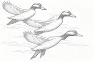 3 ducks flying away tattoo design idea