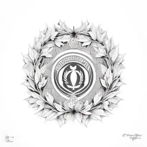 wreath Fred Perry tattoo design idea