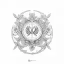 wreath Fred Perry tattoo design idea