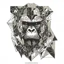 silverback gorilla angry tattoo design idea