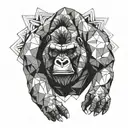 silverback gorilla angry tattoo design idea