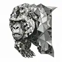silverback gorilla angry tattoo design idea