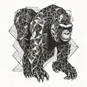 silverback gorilla angry tattoo design idea