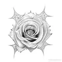 rose with spider web tattoo design idea