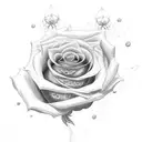 rose with spider web tattoo design idea