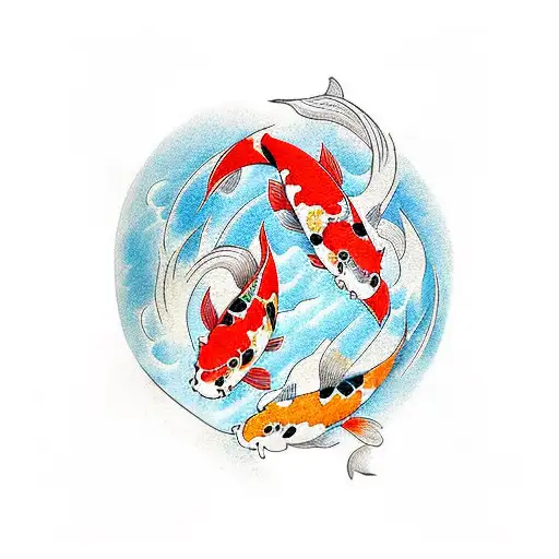 two koi fish tattoo design idea