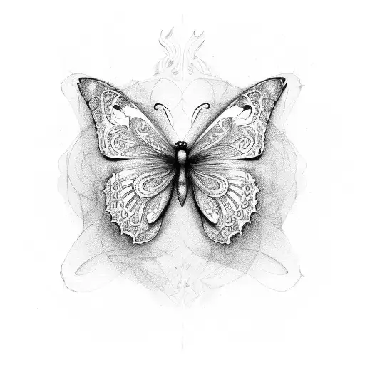 butterfly masculine  tattoo design idea